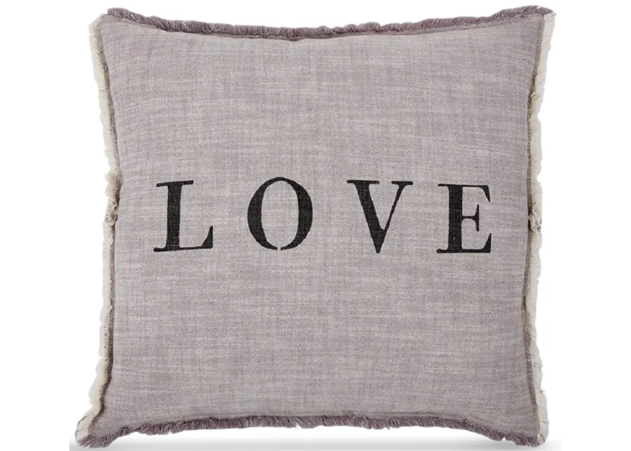 Love Fringed Trim Pillow