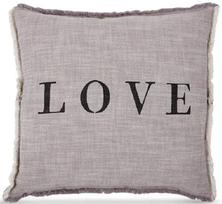 Love Fringed Trim Pillow