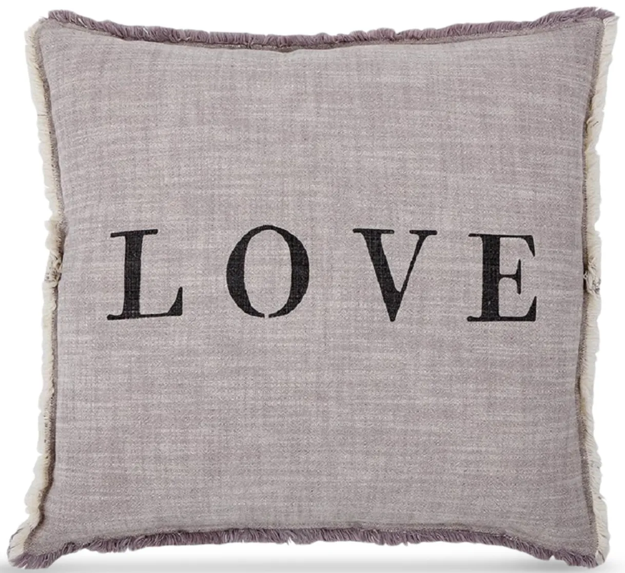 Love Fringed Trim Pillow