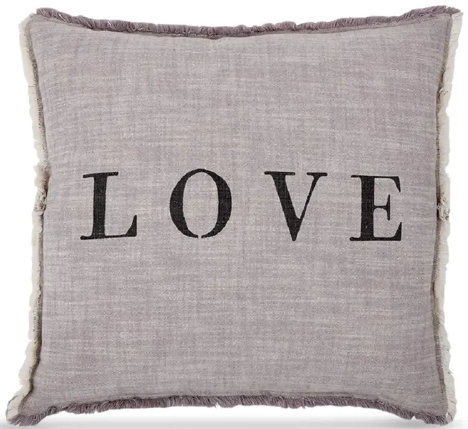 Love Fringed Trim Pillow