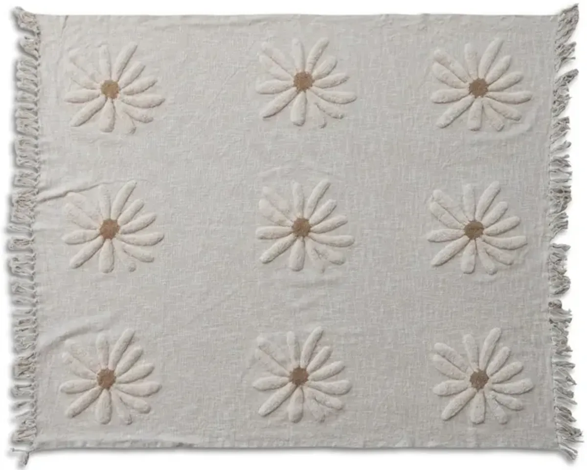 Tufted Flowers Throw