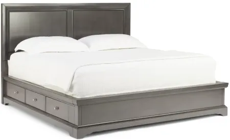 French Quarters King Bed With 2 Underbed Storage Units - Grey
