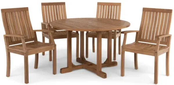 Morrey London 5 Piece Teak Patio Set