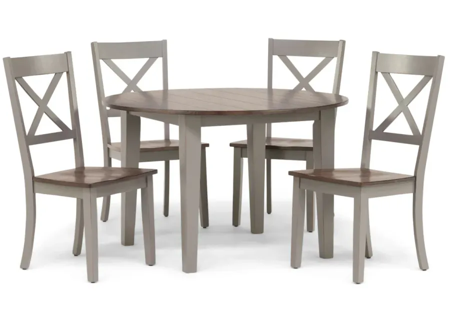   La Carte Round Table And 4 Chairs - Grey