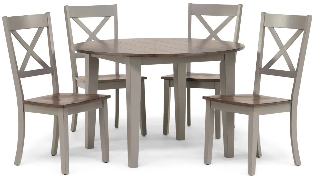   La Carte Round Table And 4 Chairs - Grey