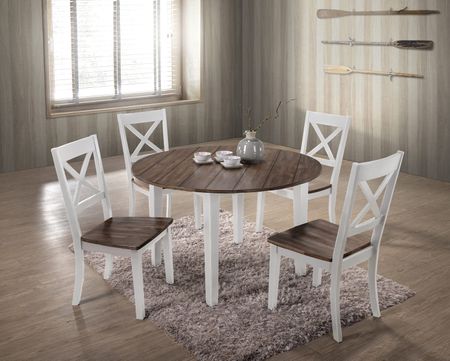   La Carte Round Table And 4 Chairs - White