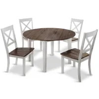   La Carte Round Table And 4 Chairs - White