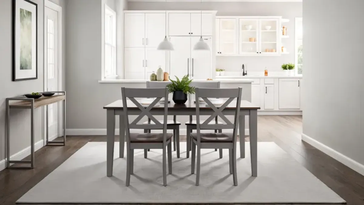   La Carte Dining Table And 4 Chairs - Grey