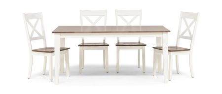   La Carte Dining Table And 4 Chairs - White