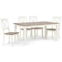   La Carte Dining Table And 4 Chairs - White