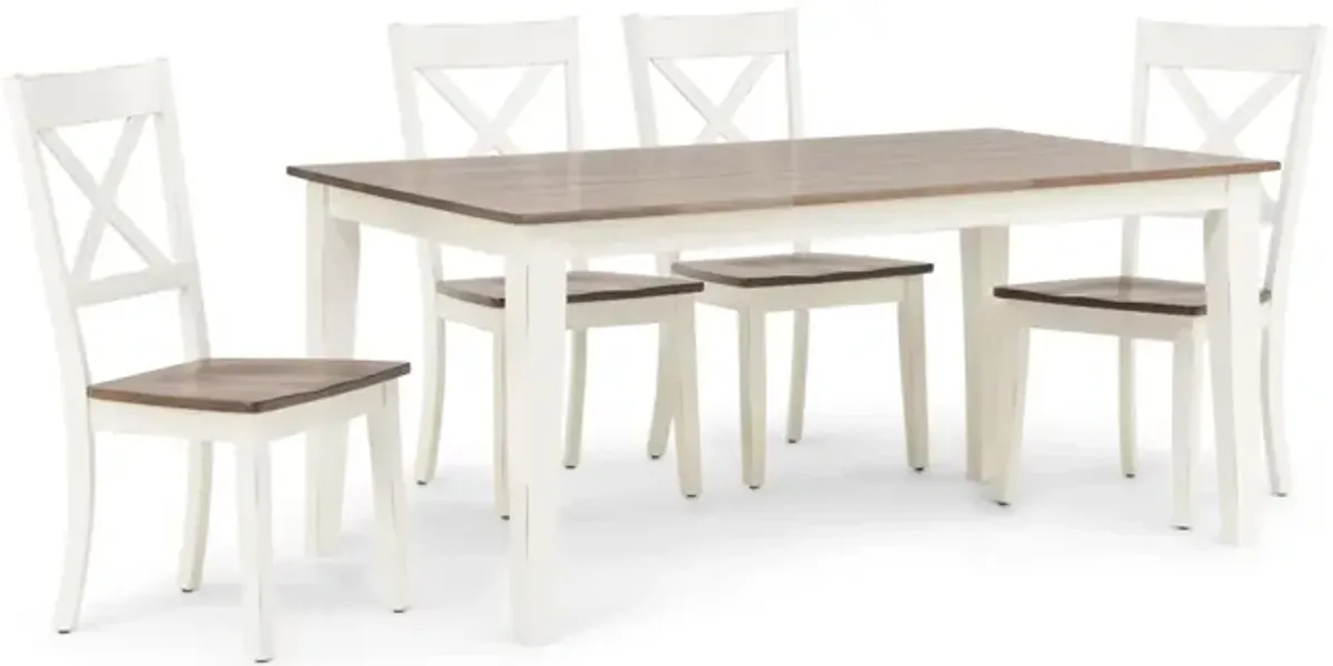   La Carte Dining Table And 4 Chairs - White