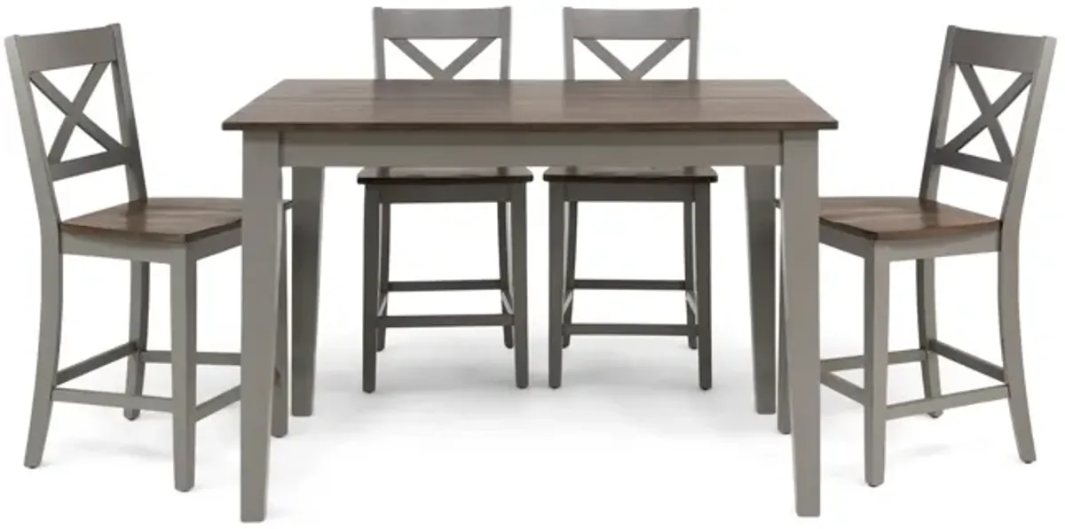   La Carte Counter Table And 4 Stools - Grey