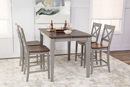   La Carte Counter Table And 4 Stools - Grey