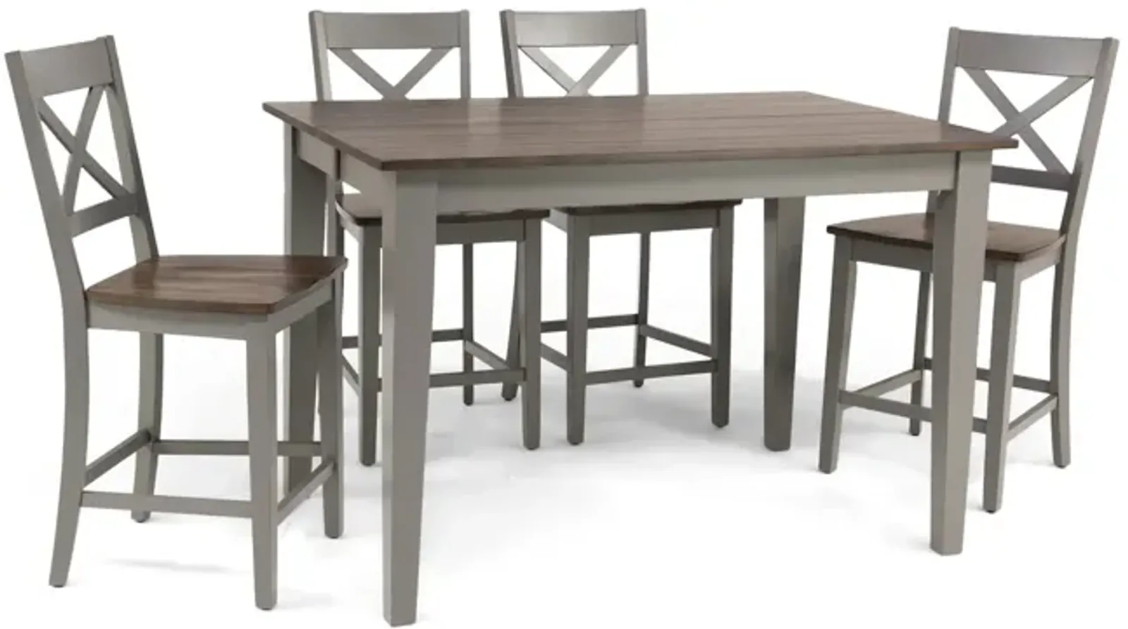   La Carte Counter Table And 4 Stools - Grey