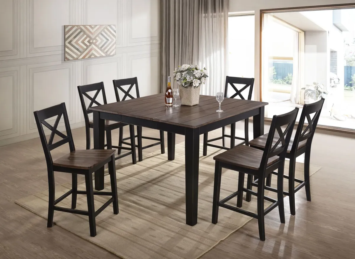   La Carte Counter Table With 4 Stools - Black