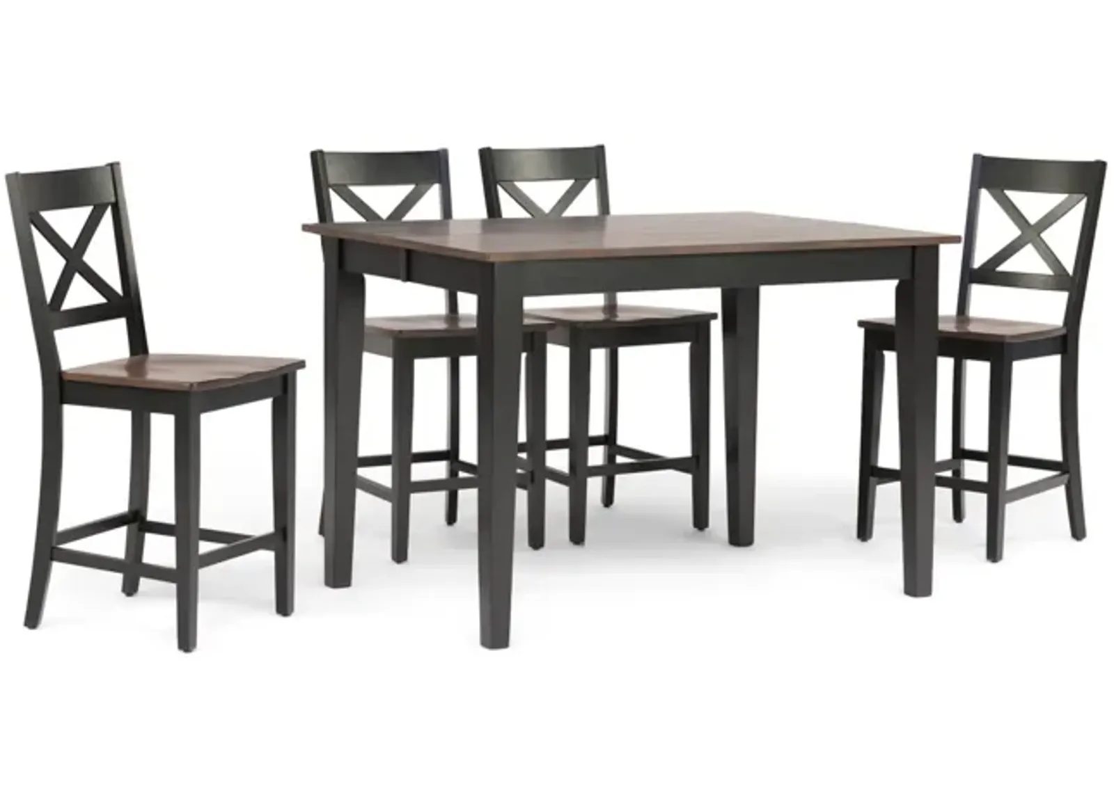   La Carte Counter Table And 4 Stools - Black