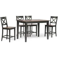   La Carte Counter Table And 4 Stools - Black