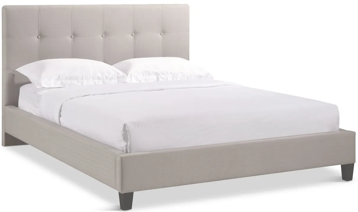 Avery Queen Bed - Light Grey