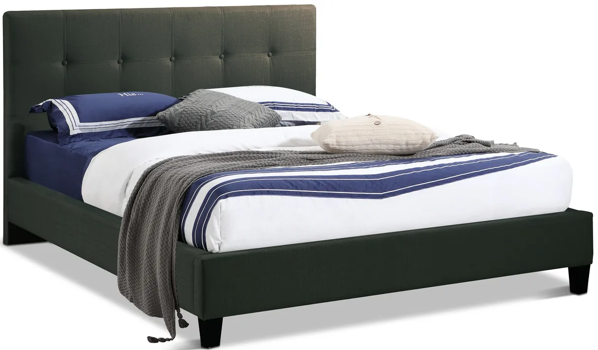Avery Queen Bed - Charcoal
