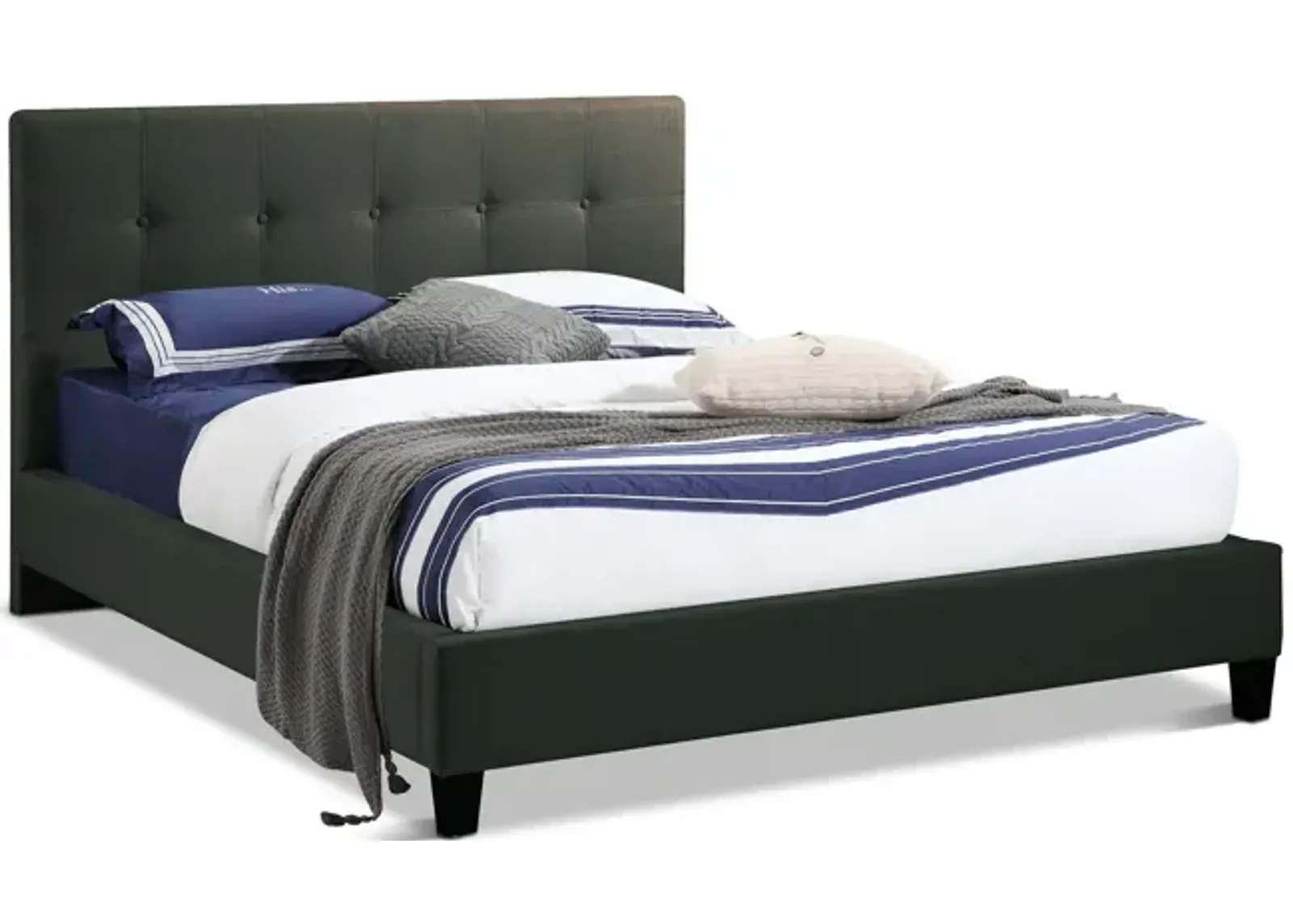 Avery Queen Bed - Charcoal