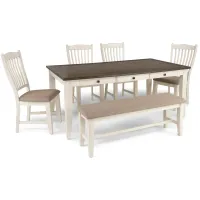 Columbia Leg Table With 4 Chairs And Bench