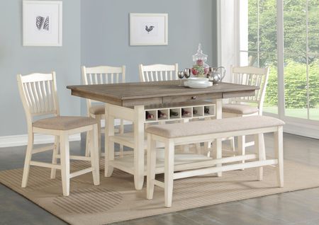Columbia Counter Table With 4 Stools And Bench