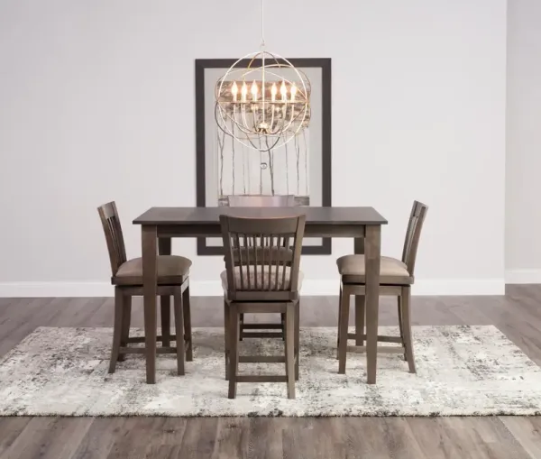 Kateri Counter Table With 4 Swivel Stools