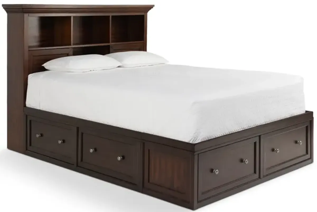 Spencer Queen Bookcase Storage Bed