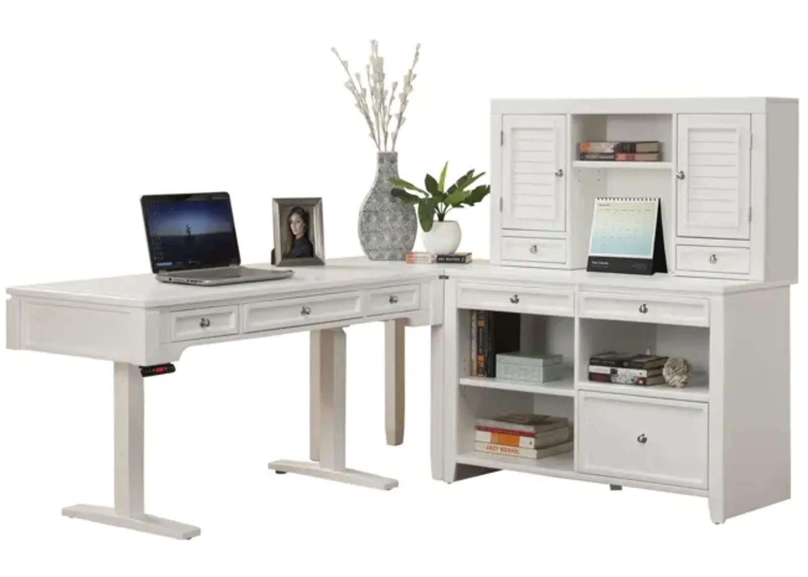 Boca Lift Desk With Credenza And Corner Table