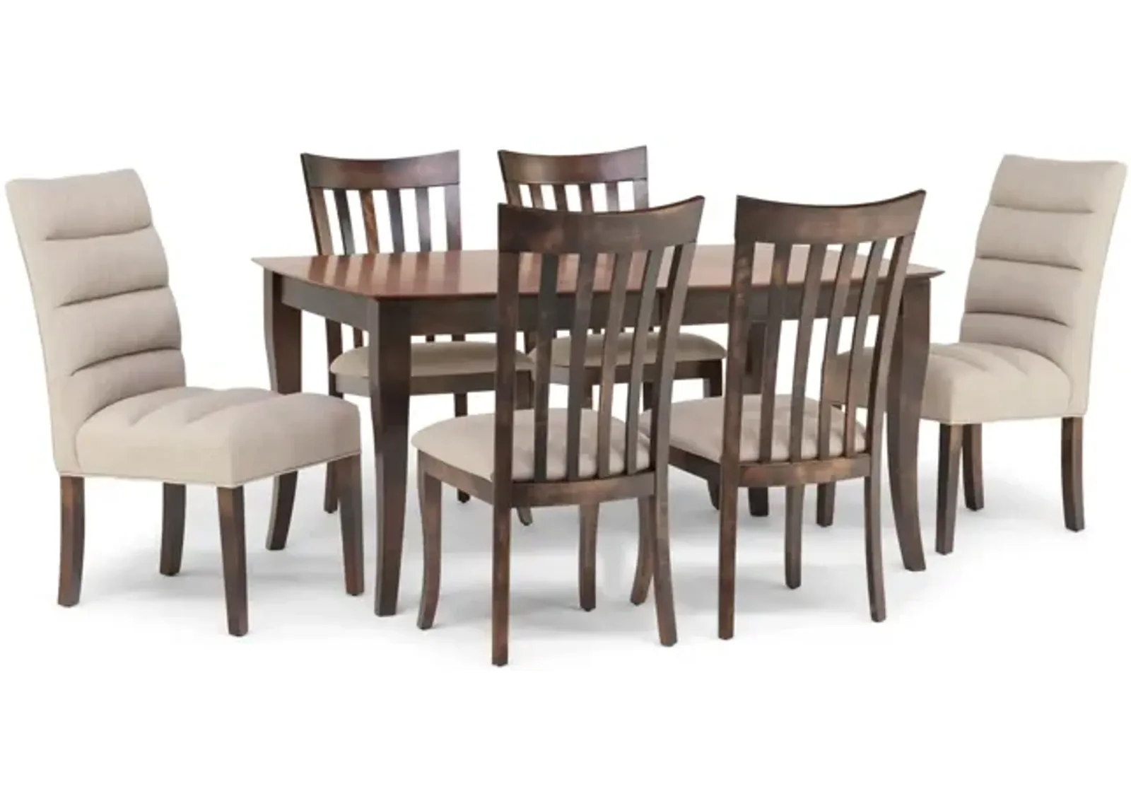 Dominique Bow Table With 4 Side Chairs And 2 Host Chairs