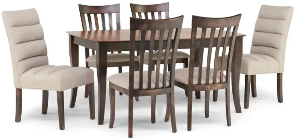 Dominique Bow Table With 4 Side Chairs And 2 Host Chairs