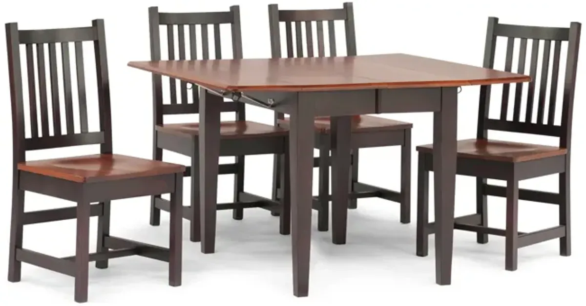 Saber Table With 4 Schoolhouse Chairs