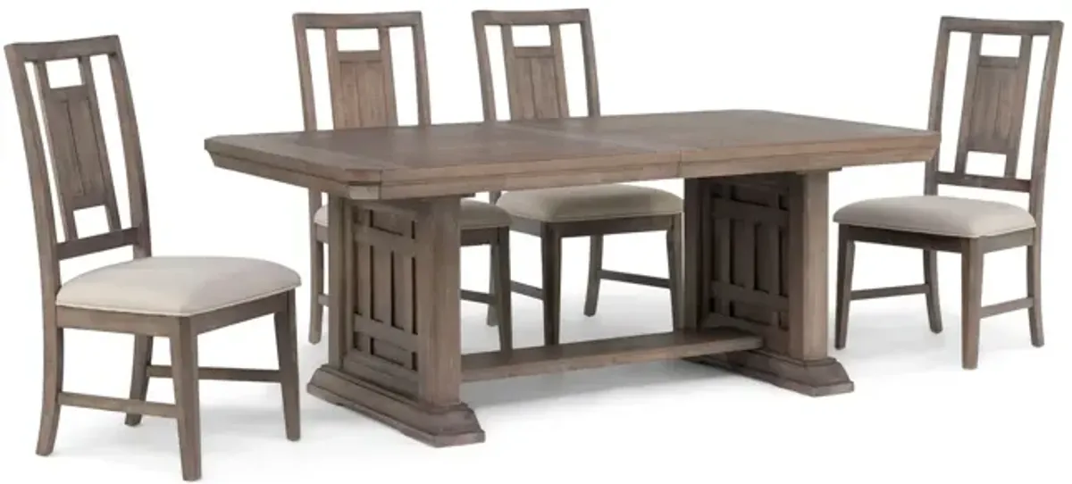 Artisan Prairie Table With 4 Lattice Back Dining Chairs