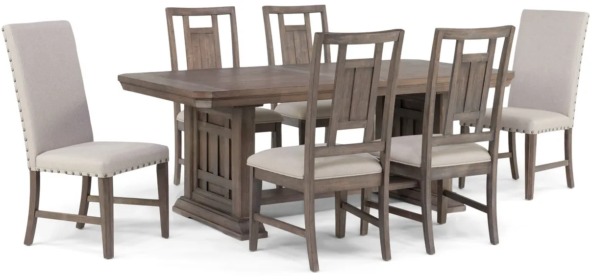 Artisan Prairie Table With 4 Lattice Back Chairs And 2 Host Chairs