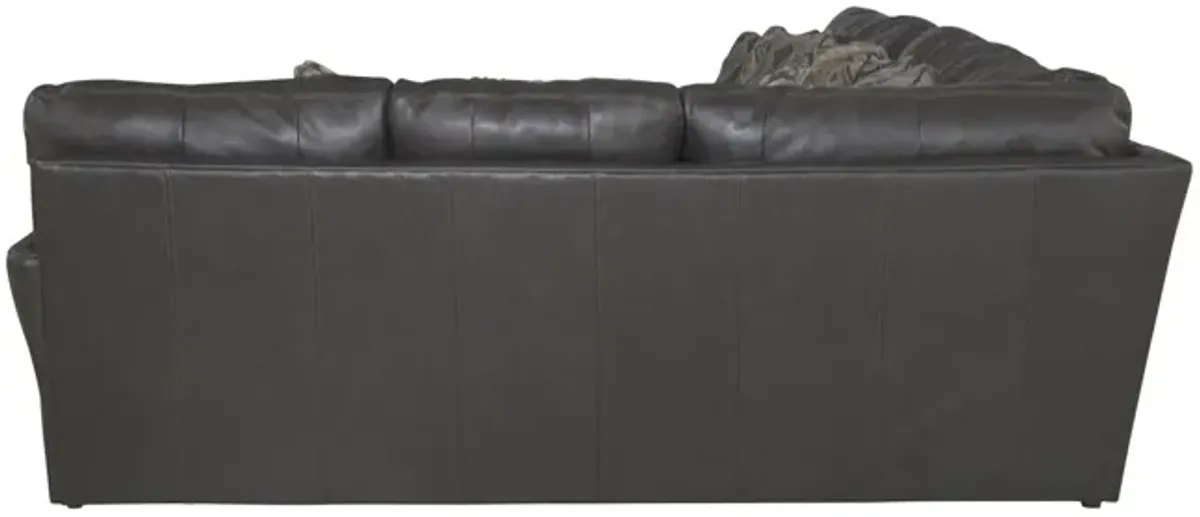 Regula 3 Piece Leather Sectional - Steel Left Chaise