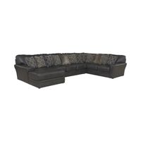Regula 3 Piece Leather Sectional - Steel Left Chaise