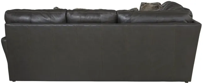 Regula 2 Piece Leather Sectional - Steel Left Loveseat