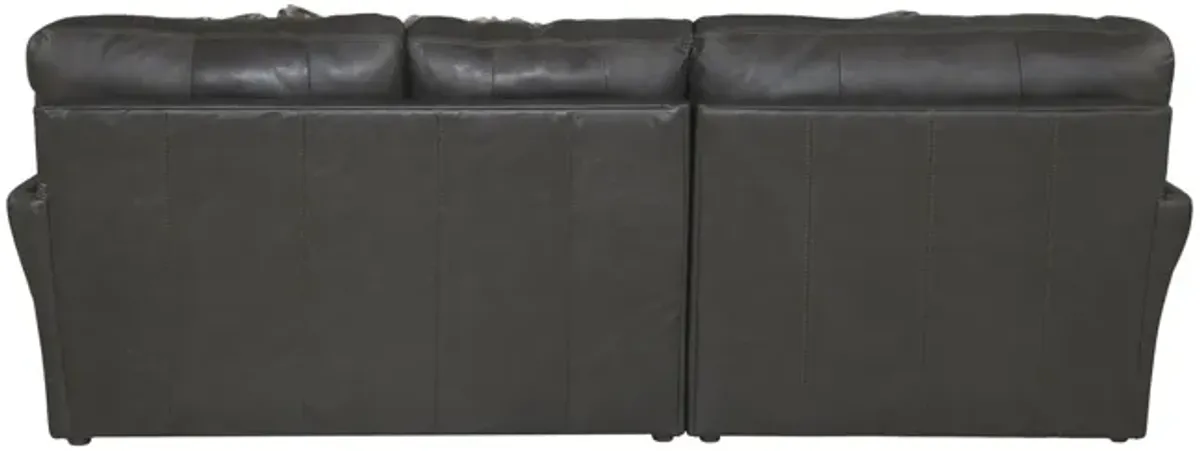 Regula 2 Piece Leather Sectional - Steel Left Chaise