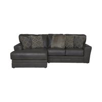 Regula 2 Piece Leather Sectional - Steel Left Chaise