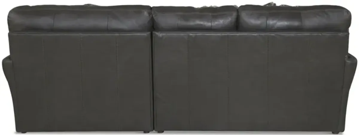 Regula 2 Piece Leather Sectional - Steel Right Chaise