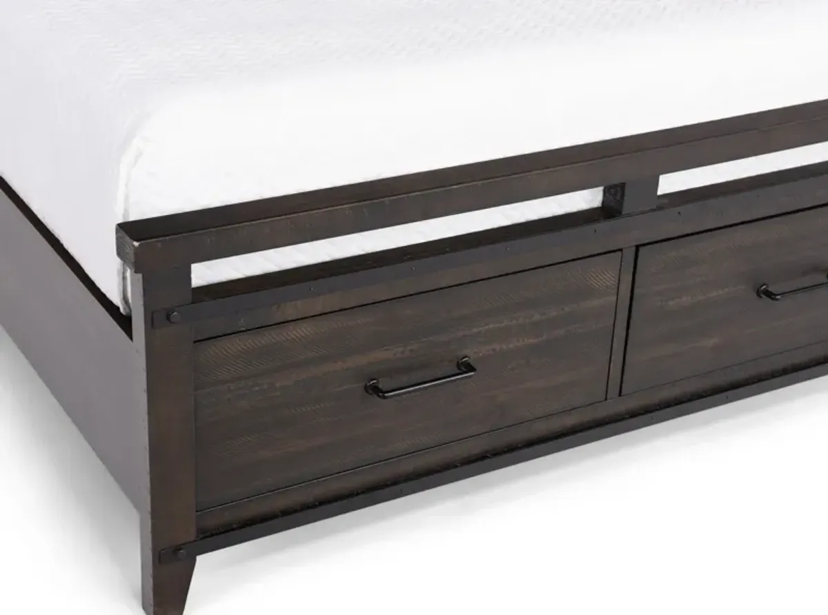 Urban Barn Queen Bookcase Storage Bed - Charcoal