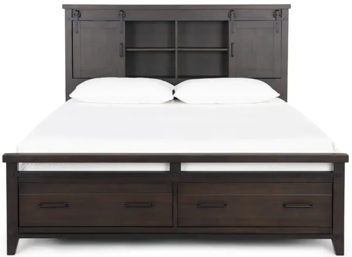 Urban Barn King Bookcase Storage Bed - Charcoal