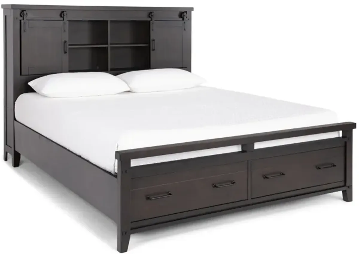 Urban Barn King Bookcase Storage Bed - Charcoal