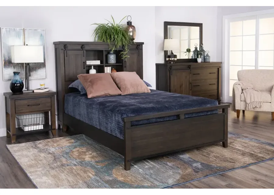 Urban Barn Queen Bookcase Headboard Non-Storage Charcoal Bedroom Suite