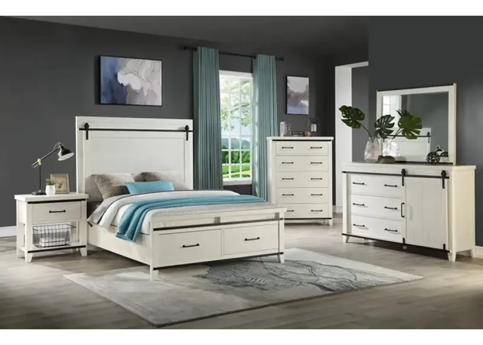 Urban Barn Queen Storage Bedroom Suite - White