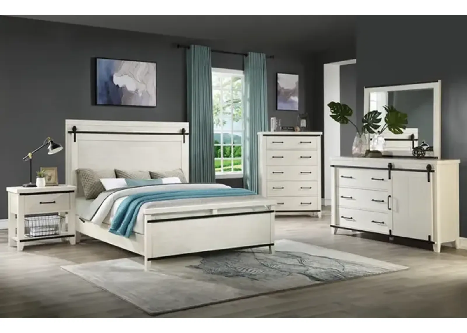 Urban Barn Queen Panel White Bedroom Suite with No Storage