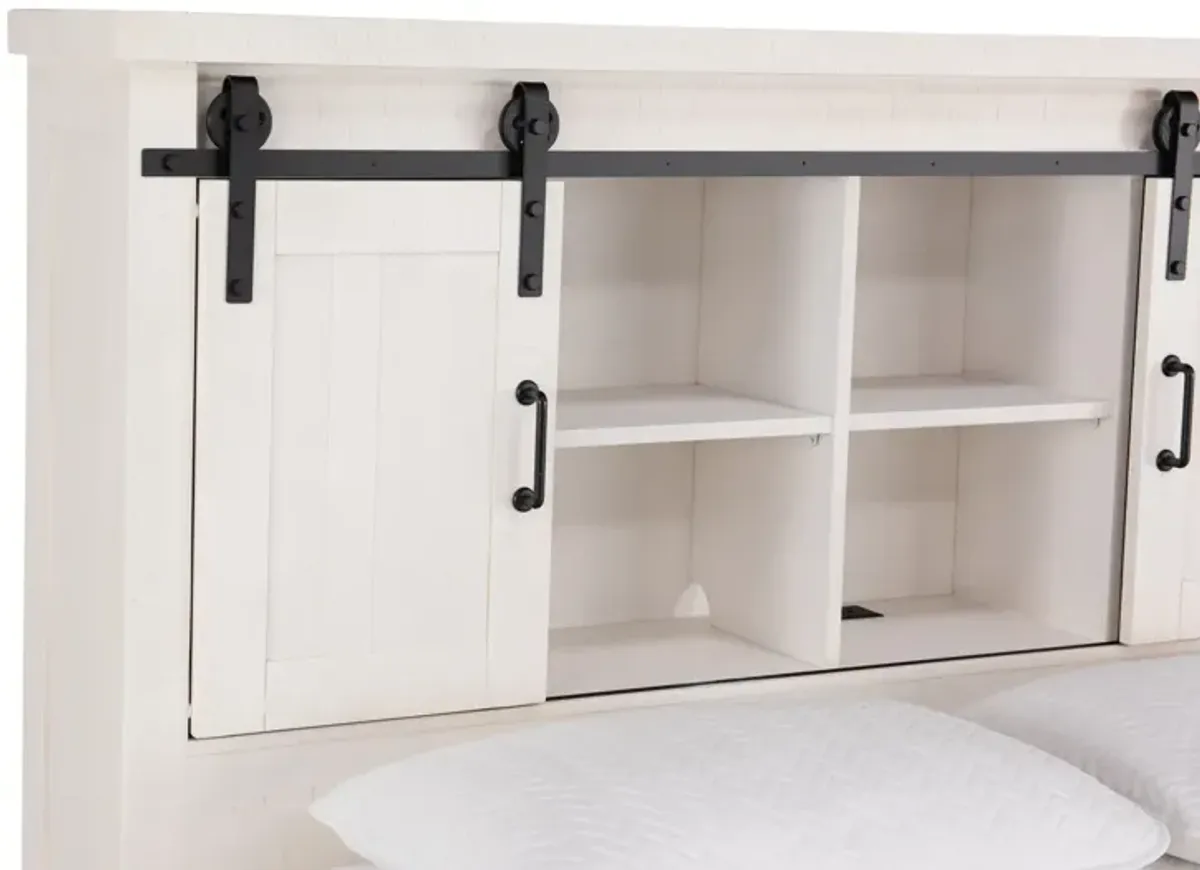 Urban Barn Queen Bookcase Storage Bed - White