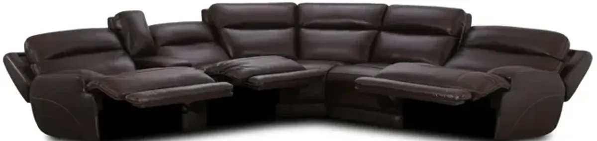 Bevo 6 Piece Leather Power Reclining Sectional