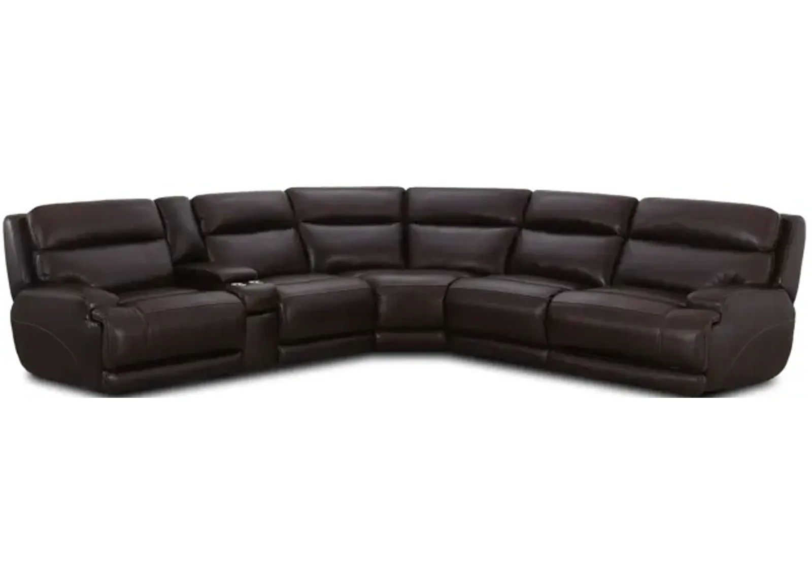 Bevo 6 Piece Leather Power Reclining Sectional