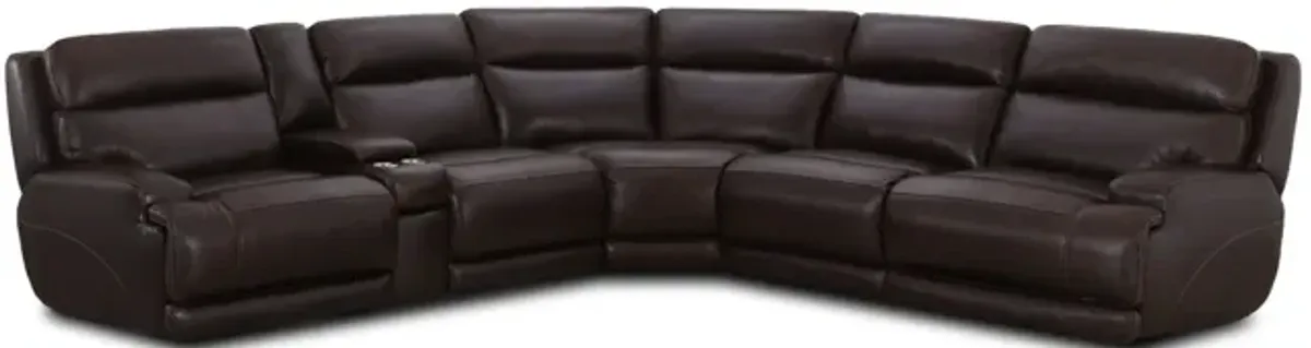 Bevo 6 Piece Leather Power Reclining Sectional